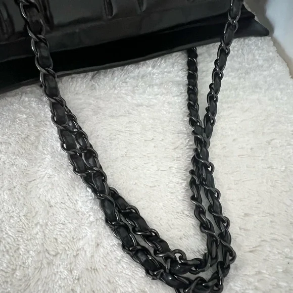 Chanel Black Quilted Vinyl Large Frozen Tote Bag - Picture 7 of 15